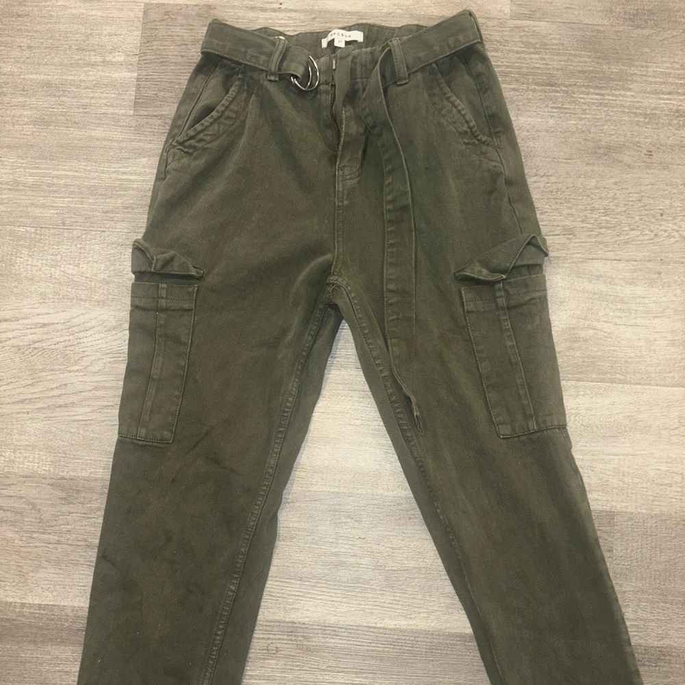 PacSun Olive High Rise Cargo Jeans